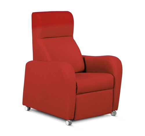 Reclining Armchair, Wide Arm, Manual, Vinyl Rot & VP Fabric Green