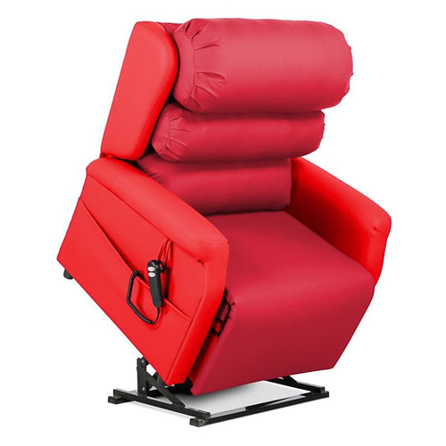 Rise & Reclining Armchair, Waterfall Back, Bariatric, Electric, 710mm, Vinyl Rot & VP Fabric Navy Blue