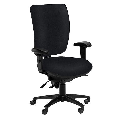 Task Chairs - Ergo, High Back, Adjustable Arms - Noir