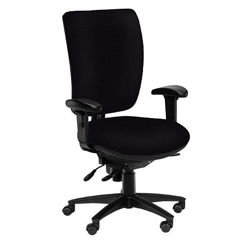 Task Chairs - Ergo, High Back, Adjustable Arms, Headrest - Black