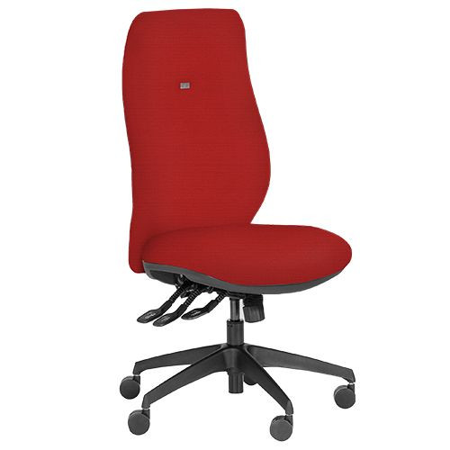 Premium Task Chairs - Executive, High Back, Adjustable Arms - Flame Red