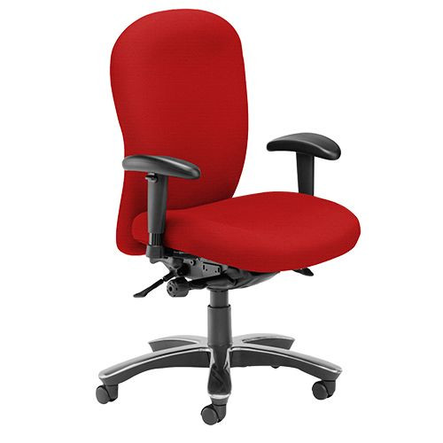 Premium Task Chairs - Posture Plus, High Back, Adjustable Arms - Flame Red