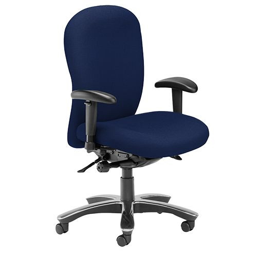 Premium Task Chairs - Posture Plus, High Back, Adjustable Arms - Cobalt