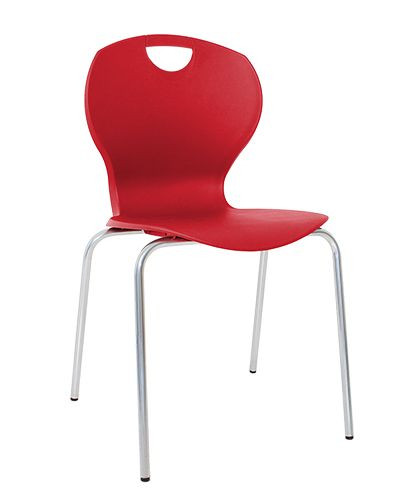 Mata Chair, Four Leg, Plastic Shell, Red