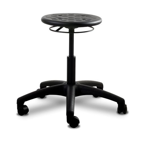 PU Tech Stool - High, Foot Rings & Glides