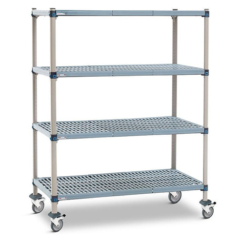 Polymer Racking - MetroMax I, Mobile Unit - 1730mm High, 4 x Solid Shelves, Shelf Size 1524 x 610mm