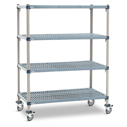 Polymer Racking - MetroMax Q, Mobile Unit - 2035mm High, 5 x Grid Shelf - Shelf Size 1219 x 610mm