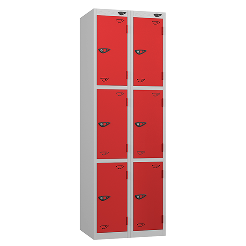 CAM Lock, Three Compartments, Double Bank, Red Door