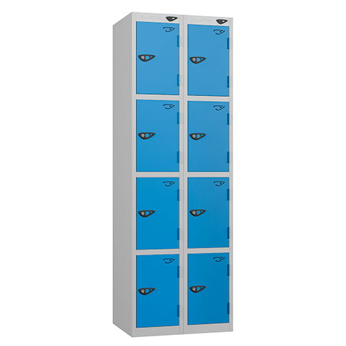 CAM Lock, Four Compartments, Double Bank, Blue Door