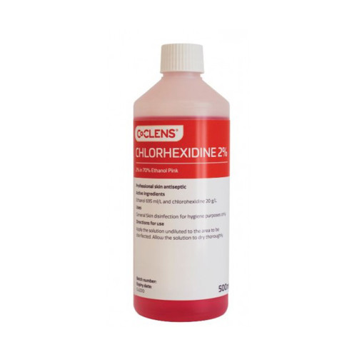 Chlorhexidine 2% 70% Ethanol Pink (500 ml)