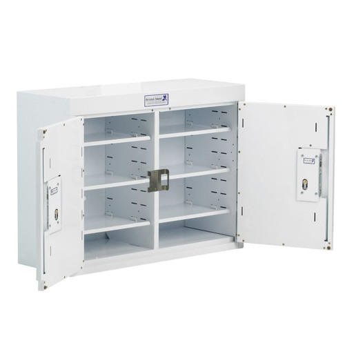 DRUG & MEDICINE CABINET - 1000 X 300 X 900MM - NO LIGHT - DEEP SHELVES