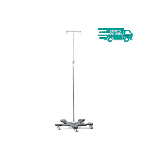 MOBILE INFUSION STAND - HEAVY DUTY - EASY CLEAN - POLYURETHANE -  4 HOOK - BLUE