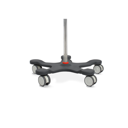 MOBILE INFUSION STAND - HEAVY DUTY - EASY CLEAN - POLYURETHANE - 2 HOOK - HANDLE - RED