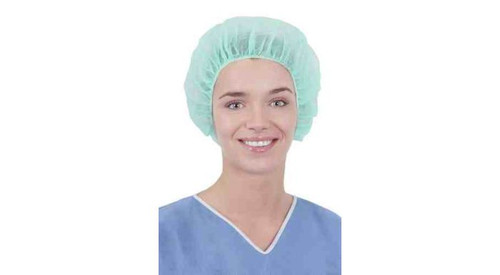 Lightweight Spunbond Bouffant Cap Green 53 cm