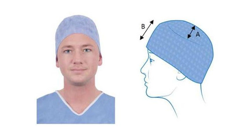 Cluster Keyback Surgical Cap Blue