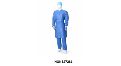 Sterile SMS Isolation Gown Blue, Large