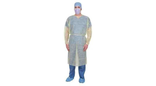 Spunbond Elastic-Wrist Cover Gown Yellow X-Large