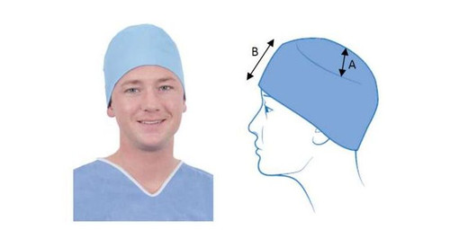 Spunbond Polypropylene Surgical Cap without Elastic Blue