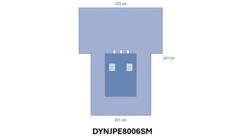 OPS™ Advanced Reinforced Bilateral Extremity T-Drape 272 x 351 CM