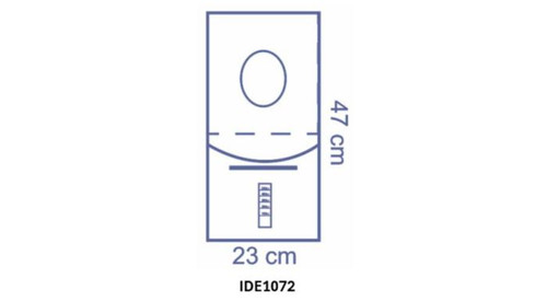 Invisishield Clear Aperture Drape with Pouch 47 x 23 cm, adh fen 11 x 9 cm