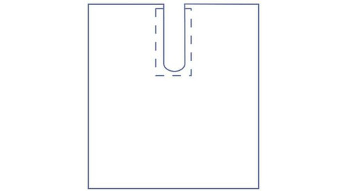 Invisishield Sterile Clear Split Drape with U-Shaped Fenestration 122 x 132 cm, adh split 15 x 48cm