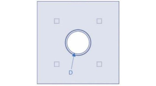 Wound Ring Protector 90 x 90 cm, fen diam 18 cm