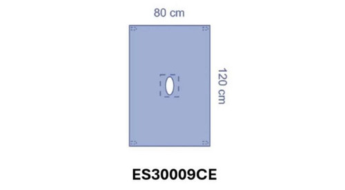 OPS™ Essential Epidural Drape with Oval Adhesive Fenestration 80 x 120 CM