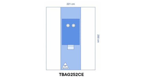 OPS™ Ultimate Angiography Drape 2 with 2 Femoral Fenestrations and 2 Clear Panels 221 x 290 CM