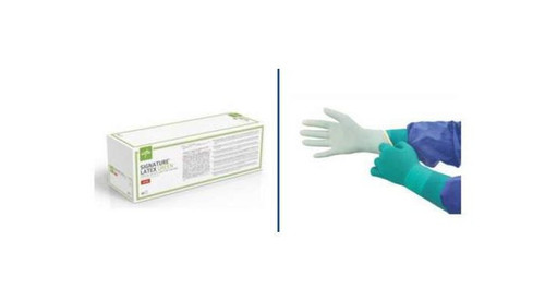 Signature Latex Green Surgical Gloves with Aloe 9