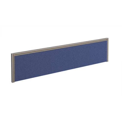 Straight fabric desktop screen 1600mm x 380mm - made to order fabric with silver aluminium frame