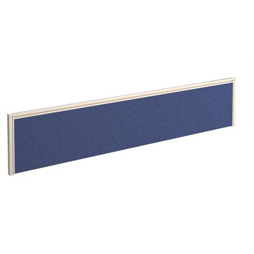 Straight fabric desktop screen 1800mm x 380mm - made to order fabric with white aluminium frame