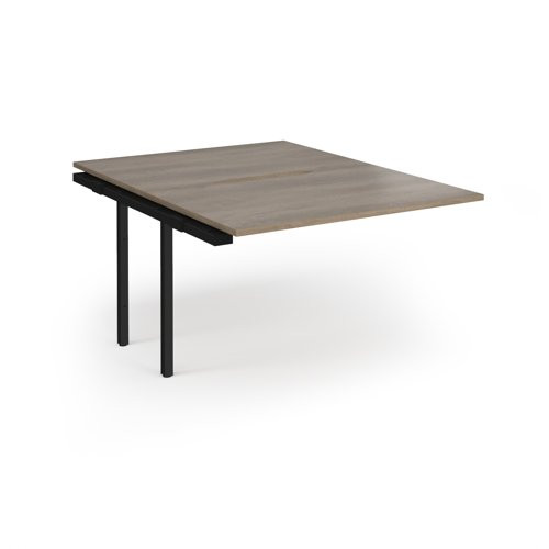 Connex Angled 1200 x 1600 x 725mm Back to Back Add On Bay - Black Frame / Nebraska Oak Top