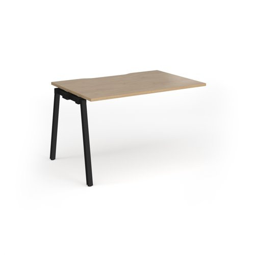 Connex Angled 1200 x 800 x 725mm Single Add On Bay - Black Frame / Kendal Oak Top