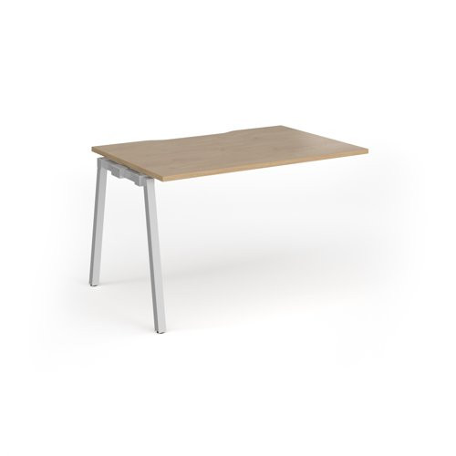 Connex Angled 1200 x 800 x 725mm Single Add On Bay - Silver Frame / Kendal Oak Top