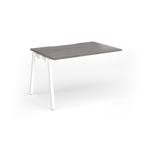 Connex Angled 1200 x 800 x 725mm Single Add On Bay - White Frame / Grey Oak Top