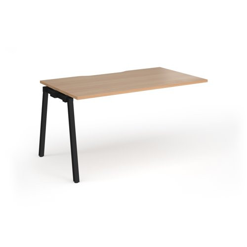 Connex Angled 1400 x 800 x 725mm Single Add On Bay - Black Frame / Beech Top