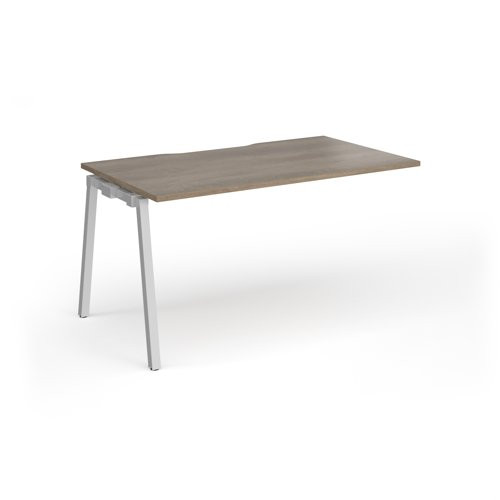 Connex Angled 1400 x 800 x 725mm Single Add On Bay - Silver Frame / Nebraska Oak Top