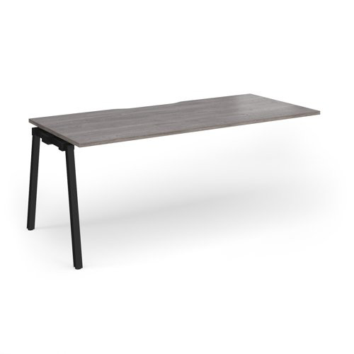 Connex Angled 1800 x 800 x 725mm Single Add On Bay - Black Frame / Grey Oak Top