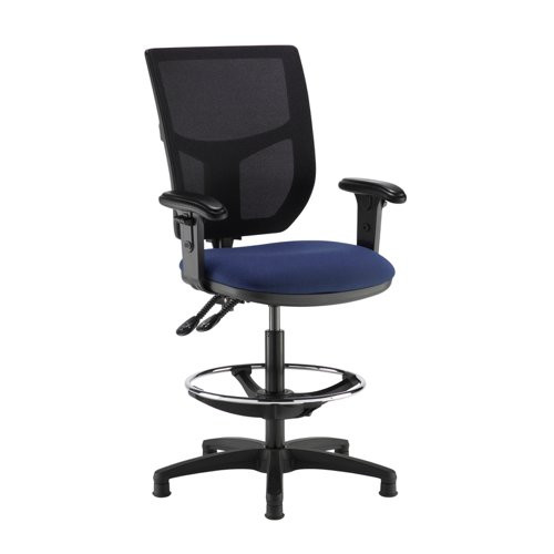 Altino mesh back draughtsman's chair with adjustable arms - made to order