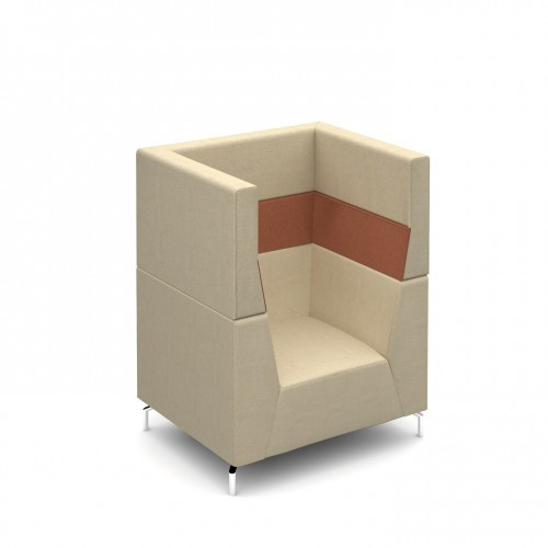 Alban High back single seater chair with chrome legs - made to order