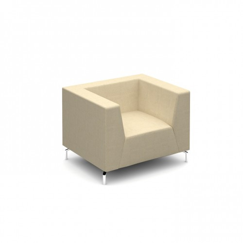 Alban low back single seater armchair with chrome legs - made to order