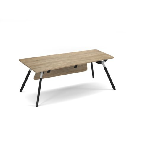 Anson executive desk with A-frame legs 2000mm x 1000mm with modesty panel - Barcelona walnut