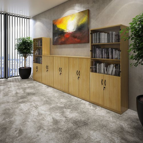 Deluxe double door cupboard 800mm high with 1 shelf - beech