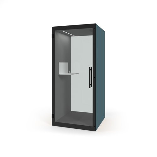 Chatbox single person acoustic hub 1m x 1m with shelf - opal