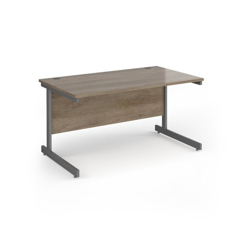 Contract 25 straight desk with graphite cantilever leg 1400mm x 800mm - nebraska oak top