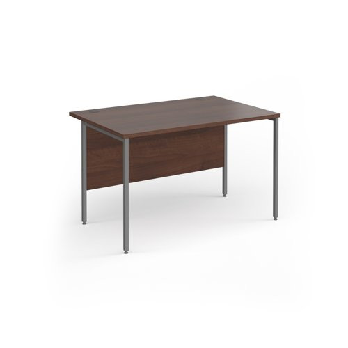 Contract 25 straight desk with graphite H-Frame leg 1200mm x 800mm - walnut top