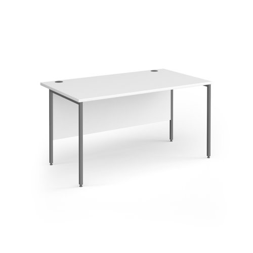Contract 25 straight desk with graphite H-Frame leg 1400mm x 800mm - white top