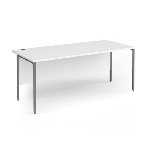 Contract 25 straight desk with graphite H-Frame leg 1800mm x 800mm - white top