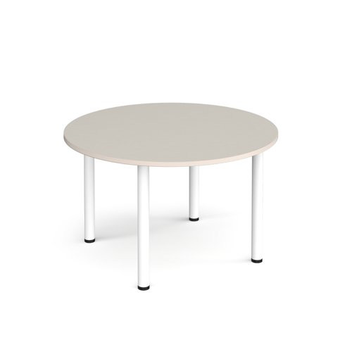 Circular white radial leg meeting table 1200mm - Light Grey