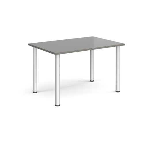 Rectangular silver radial leg meeting table 1200mm x 800mm - Onyx Grey